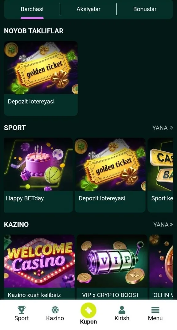 SpinBetter kazinosining amaldagi aksiyalar boʻlimi